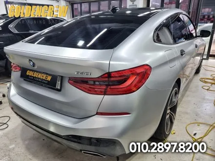 영등포 BMW 6GT 전체랩핑 필름은 3M 사틴화이트알루미늄 / 서울 강서구
