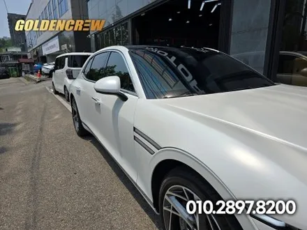제네시스 G90 무광 화이트｜무광 ppf 전체시공으로 완성된 럭셔리 감성 / 서울 강서구 공항동