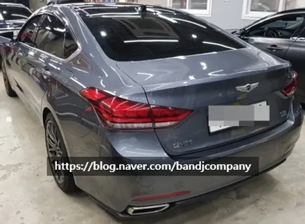 현대 고급차 제네시스 G80 깔끔한 화이트 펄 시공기_강서구랩핑_마곡나루랩핑 / 서울 강서구