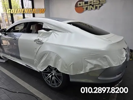 벤츠 gt43amg 인기필름 사틴화이트펄로 신차출고시 전체랩핑 / 서울 강서구 공항동