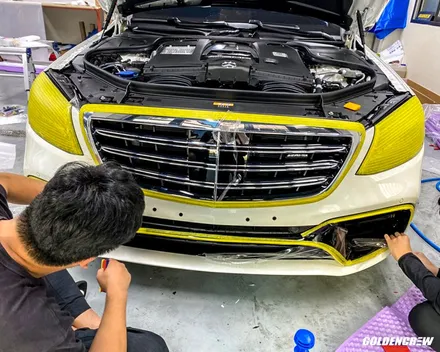 자동차 PPF 필름 부분 시공, 벤츠 S63 AMG 프론트 패키지 / 서울 강서구