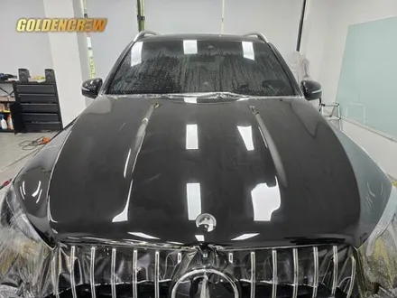 벤츠 gle53 amg 본넷 ppf 시공｜석회물 낙하로 손상된 기존 ppf 제거 / 서울 강서구 공항동