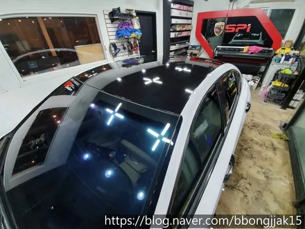 G70 제네시스 전면 측후면 CR 카멜레온30% 측후면 SPI F9 10% 썬팅 시공 및 루프스킨 시공을 하다 / 포항 경주 영덕 울진 / 포항, 경주