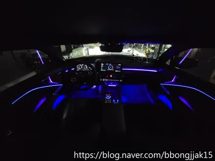 포항 경주 기아 페이스리프트 K8 실내 엠비언트라이트 ( 기본셋 + 조그다이얼 + 도어컵 + 중앙콘솔 + 도어포켓 + 풋등 + 순정연동 )및 도어스팟 & 도어스커프 이식을 하다 / 포항, 경주