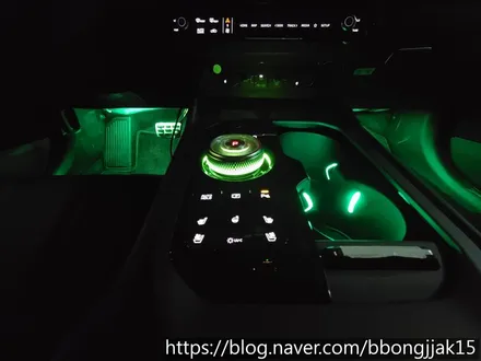 포항 경주 기아 페이스리프트 K8 실내 엠비언트라이트 ( 기본셋 + 조그다이얼 + 도어컵 + 중앙콘솔 + 도어포켓 + 풋등 + 순정연동 )및 도어스팟 & 도어스커프 이식을 하다 / 포항, 경주