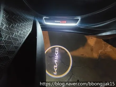 포항 경주 기아 페이스리프트 K8 실내 엠비언트라이트 ( 기본셋 + 조그다이얼 + 도어컵 + 중앙콘솔 + 도어포켓 + 풋등 + 순정연동 )및 도어스팟 & 도어스커프 이식을 하다 / 포항, 경주