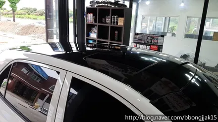 더뉴 모닝 에이럽리 블랙펄 필름으로 루프킨 시공사례 포항 경주 전체랩핑 부분랩핑 / 포항, 경주
