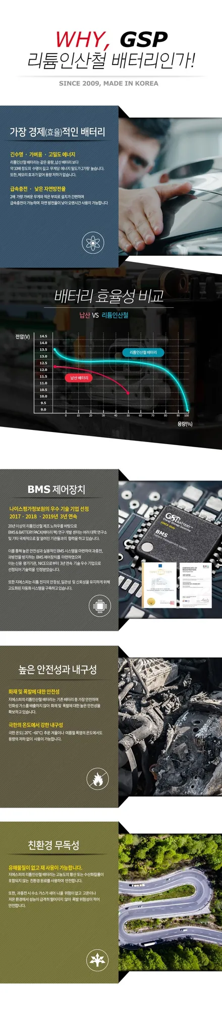 [GSP배터리] 지에스피 올인원 엑스파워 리튬인산철 자동차 배터리 - 방전 걱정 없는 배터리 / 대전 서구, 세종, 청주