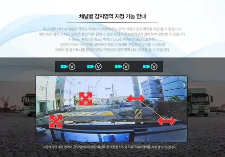 AI 인공지능 블랙박스 인체감지카메라 / 안전보건 공단 지원 사업 제품 / 4채널 인공지능AI 영상기록장치 - 서하디지털 마스터뷰 360 TOUCH AI 4CH 블랙박스 / 대전 서구, 세종, 청주
