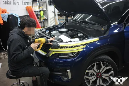 인천 랩핑 셀토스 전면 그릴 시공하는 과정 / 인천, 부평, 부천