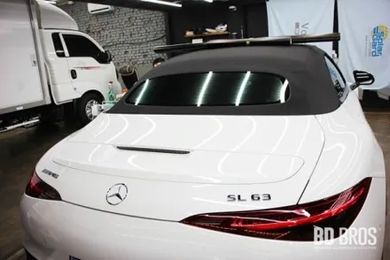 인천랩핑 벤츠SL63 전체랩핑 3M 사틴 골드더스트블랙 + 카본 리뷰 / 인천 중구