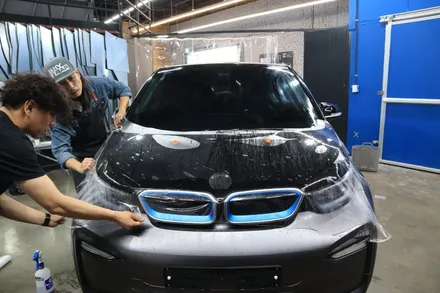 인천랩핑 BMW i3 전체랩핑과 본넷PPF시공으로 포인트 살아있네 / 인천, 부평, 부천