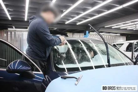 포스쉐 카이엔 썬팅 재시공 진행, 인천 비디브로스 레이노S9 시공 후기 / 인천, 부평, 부천