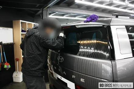 인천 싼타페 썬팅 시공기, 글라스틴트 로데 필름 사용하여 작업해 보자! / 인천, 부평, 부천