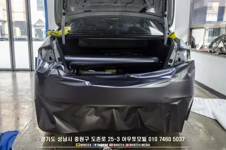 성남랩핑 F10 5시리즈 튜닝 수입차카스킨 아우토모빌 3M 사틴 다크 그레이 부분랩핑 루프스킨시공 / 성남,분당,판교