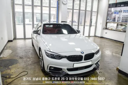 bmw f33 4시리즈 컨버터블 2채널 블랙박스 아크릴 윈드 디플렉터 RGB LED 오픈모듈작업 / 성남,분당,판교