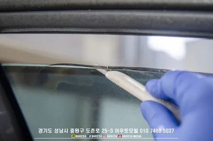 성남랩핑 벤츠 W211 E55AMG 올드한 메트실버 레이노썬팅 분당도촌동 아우토모빌 시공하기 / 성남,분당,판교