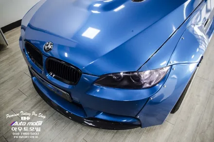 BMW E92 M3 와이드바디 튜닝카 부분랩핑 라이트필름 사이드미러 카본시공 / 성남,분당,판교