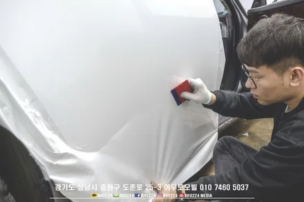 제네시스 gv60 신차썬팅 성남블락포디 빙고 등급으로 블랙박스와 함께 / 성남,분당,판교
