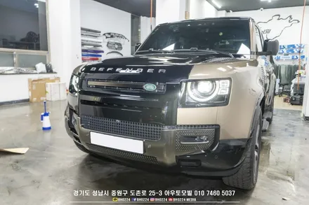 P400 디펜더 유광 하이그로시 관리 어떻게 할까요? PPF 시공으로 흠집 신경 쓰지 마세요 ~ 2채널 블랙박스 인스톨도 맡겨주세요! / 성남시 중원구 도촌동