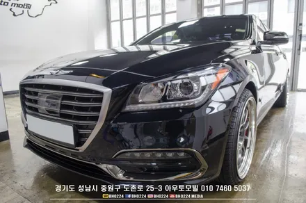 제네시스 DH 에어서스펜션 휠튜닝차량 제대로된 윈도우틴팅 재시공 아우토모빌 / 성남,분당,판교