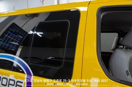 21년 강화되는 썬팅규제 어린이 운송용 승합자동차 가시광선투과율 70% 이상이어야 합니다.! 법에 맞는 어린이집차 썬팅필름 성남블락포디 디토80% 시공 / 성남,분당,판교