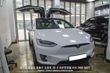 성남 테슬라썬팅 모델x 레이노필름으로 프라이버시유리랑 깔맞춤했어요 / 성남,분당,판교