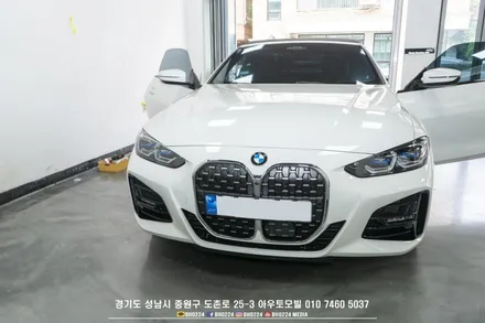 bmw g23 4시리즈 컨버터블 블랙박스 아이나비 qxd1 아크릴 윈드 디플렉터 장착 / 성남시 중원구 도촌동