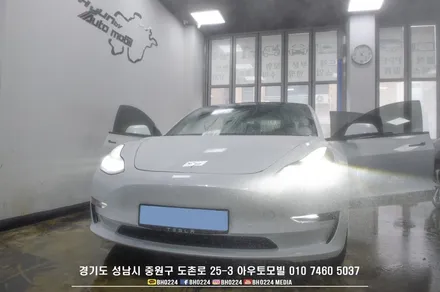 성남 테슬라썬팅 모델3 뒷유리 한장시공 / 성남,분당,판교