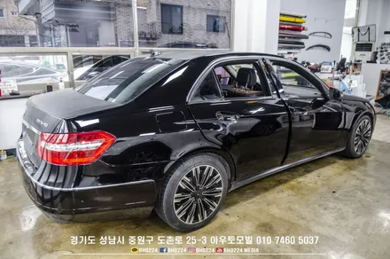 성남랩핑 부분시공도 레이노도촌점 아우토모빌 벤츠w212 e클래스 사고수리 입고 / 성남,분당,판교