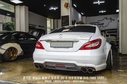 벤츠 w218 cls 잡디자인 바디킷 오버휀더 세이뷰 룸미러 블랙박스 장착 성남 아우토모빌 / 성남,분당,판교