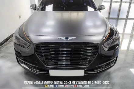 EQ900 튜닝 듀오톤 투톤랩핑 차량 테일램프 면발광분리작업과 그릴랩핑으로 성남으로 입고되었어요 / 성남,분당,판교