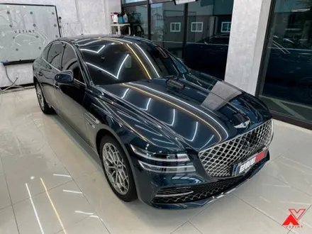 제네시스 G80(RG3) 태즈먼블루! 남양루마썬팅에서 버텍스900과 아이나비 QXD1 블랙박스까지 깔끔하게 작업했습니다. / 화성, 동탄, 수원, 오산