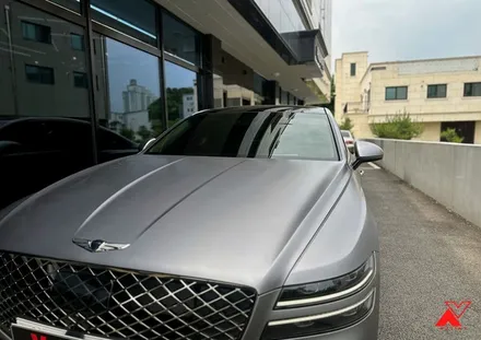 제네시스만의 유니크한 매트컬러인 본드실버! G80(RG3) 3.5T 스포츠 루마버텍스썬팅으로 열차단 및 시인성 확보하기 / 화성, 동탄, 수원, 오산