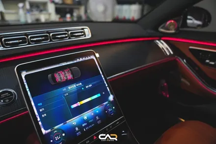 벤츠 S350d (W223) 숏바디 차량에도 액티브 엠비언트와 4D 부메스터 전동트위터 장착하기 ! - 대구 카인사이드