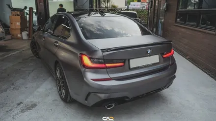 BMW 3시리즈 에이버리 사틴다크그레이 랩핑과 회오리엠비언트!! - 대구 카인사이드