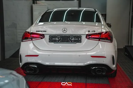 벤츠 A35 AMG 글라스틴트 썬셋과 GT 세로 그릴까지 한번에 신차패키지 시공 ! - 대구 카인사이드