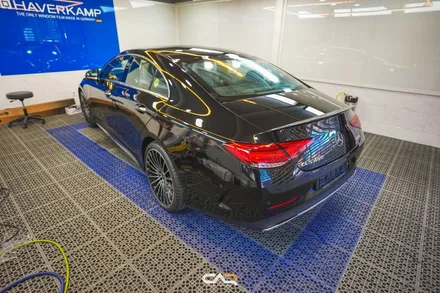 벤츠 CLS 450 (X218) 글라스틴트 썬셋 반사 필름 썬팅 시공으로 스포티한 느낌 주기 ! - 대구 카인사이드