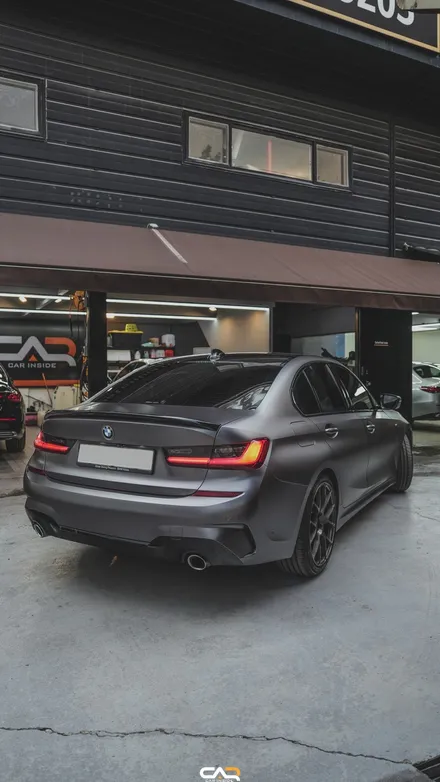 BMW 3시리즈 에이버리 사틴다크그레이 랩핑과 회오리엠비언트!! - 대구 카인사이드