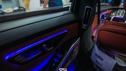 벤츠레트로핏 W223 S클래스 엑티브엠비언트와 4D부메스터 전동트위터 시공으로 실내를 무드있게 만들어 드립니다 ! - 대구 카인사이드