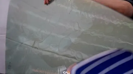 테슬라 모델Y RWD 솔라가드프리미엄 보그 신차패키지와 화이트 실내에 화이트 카본 요크핸들 시공 !  - 대구 카인사이드
