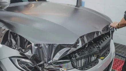 BMW 3시리즈 에이버리 사틴다크그레이 랩핑과 회오리엠비언트!! - 대구 카인사이드