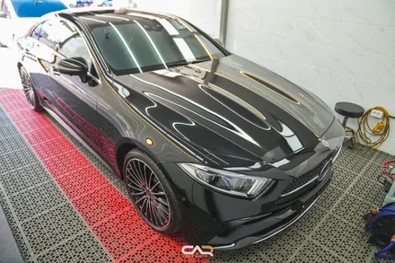 벤츠 CLS 450 (X218) 글라스틴트 썬셋 반사 필름 썬팅 시공으로 스포티한 느낌 주기 ! - 대구 카인사이드