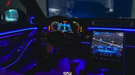 벤츠레트로핏 W223 S클래스 엑티브엠비언트와 4D부메스터 전동트위터 시공으로 실내를 무드있게 만들어 드립니다 ! - 대구 카인사이드