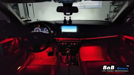 BMW 520d 실내 비노출 히든 간접조명 엠비언트 라이트 튜닝! 깔끔한 마감과 눈부심없는 무드램프 튜닝으로 실내분위기 업그레이드! 거제 부산 창원 비앤비모터스! / 거제 연초면