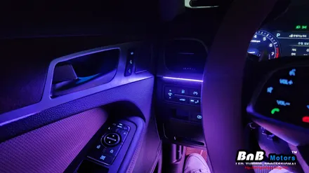 제네시스 G80 비노출 간접조명 엠비언트 라이트 튜닝! 칙칙했던 실내를 은은한 무드램프 튜닝으로 감성 충전! 야간드라이빙이 즐거워지는 튜닝! 거제 부산 창원 비앤비모터스!