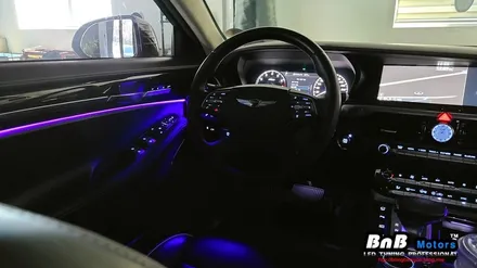 제네시스 EQ900 G90 있는 듯 없는 듯 순정 엠비언트를 10배 밝게 튜닝해보자! 순정 엠비언트 광량업으로 확실한 존재감 뿜뿜! 거제 창원 부산 김해 진주 울산 비앤비모터스 / 거제 연초면