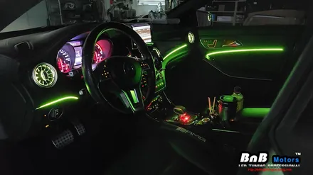 벤츠 CLA 45 AMG 실내 매립형 인핏 엠비언트 무드등 튜닝! 터빈 송풍구 엠비언트까지 감각적인 실내 인테리어 완성! 경남 거제 창원 부산 엠비언트튜닝 / 거제 연초면
