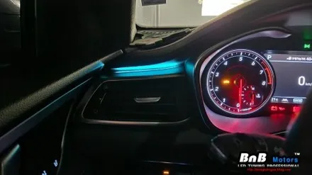 제네시스 G70 비노출 간접조명 엠비언트 라이트 튜닝! 눈부심없이 깔끔한 엠비언트 튜닝! 거제 부산 창원 비앤비모터스! / 거제 연초면