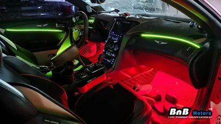 제네시스 쿠페 매립형 DMX 엠비언트 라이트 튜닝! 감성적인 실내를 완성하는 필수 튜닝 아이템! 비앤비모터스 거제 부산 창원 엠비언트튜닝! / 거제 연초면